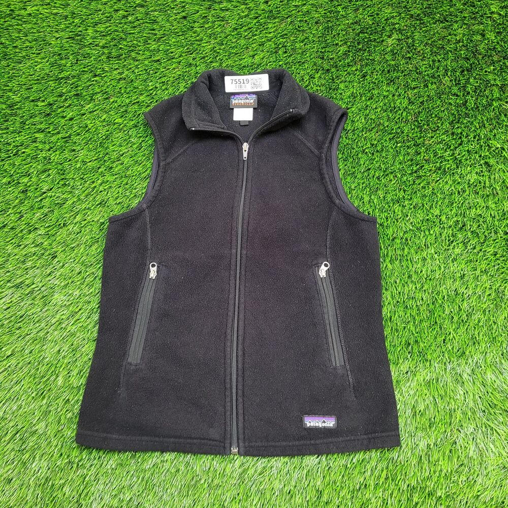 Vintage Patagonia Synchilla Vest Jacket Women S/M 17x23 Black